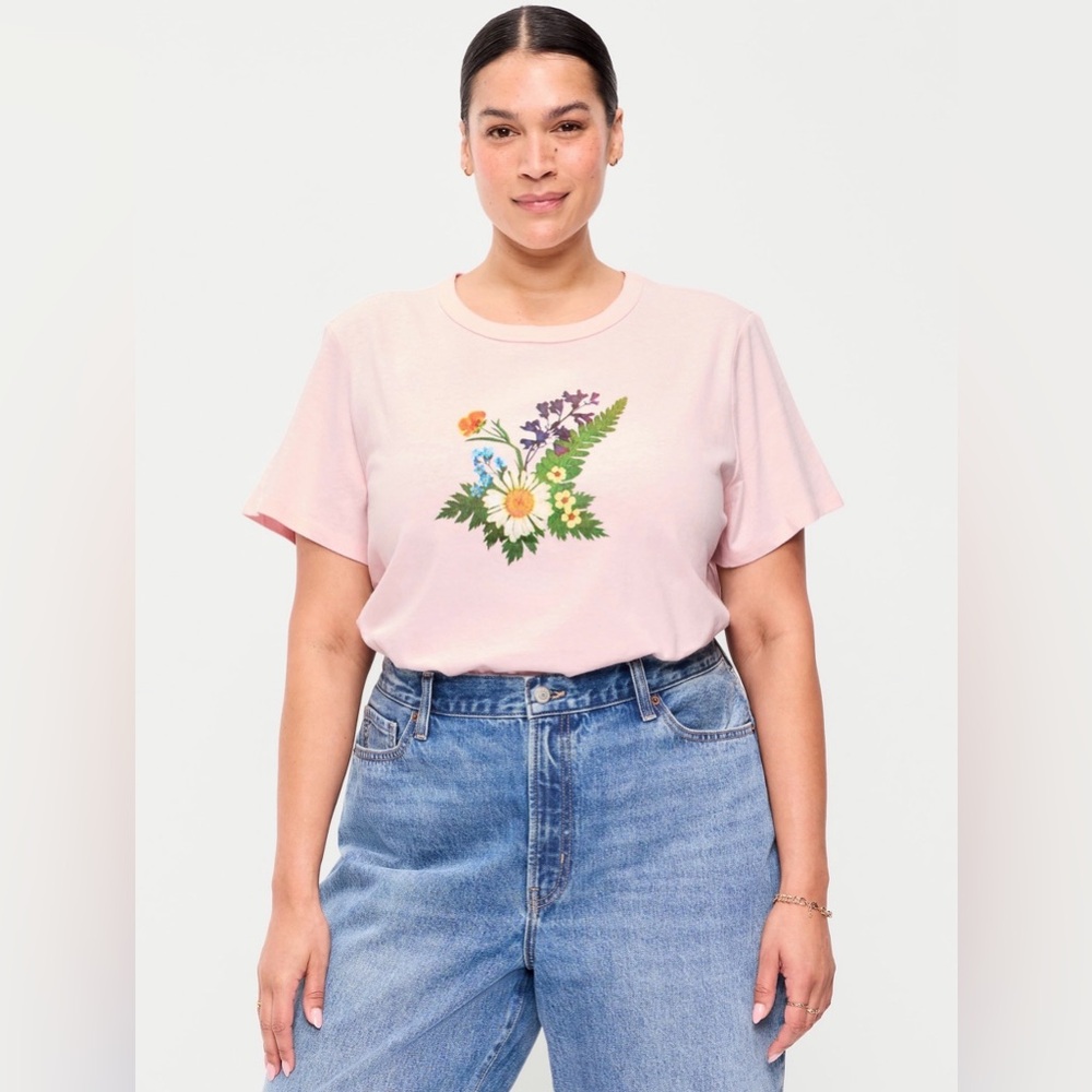Old navy Floral Graphic Pink Women's Top